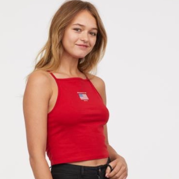 H&M Tops - H&M Red White & Blue Brooklyn NYC Top - Medium